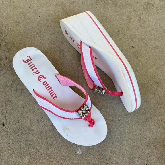 Juicy Couture Shoes - Juicy Couture Pink and White Sandals